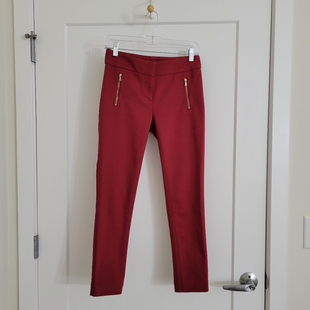 LOFT Women's Trousers in Burgundy